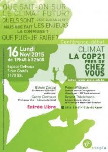 La COP21 près de chez vous - Conférence-débat @ Espace Delvaux | Watermael-Boitsfort | Bruxelles | Belgique
